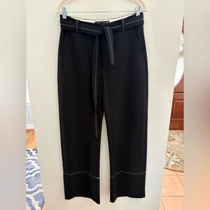 Zara Black Pants with Tie Waist Belt, Office Business Work pants